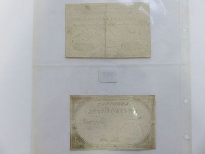 Assignats - Lot de 2 x Cinq Livres, du 6...