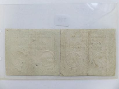 Assignats - Lot de 2 x Quinze Sols, du 24...