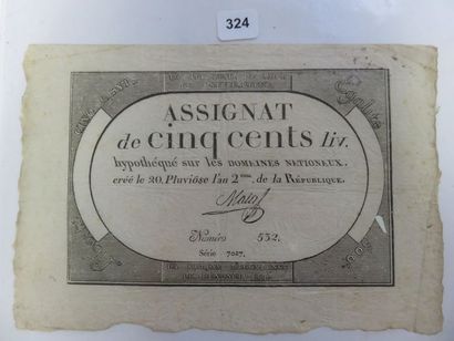 Assignat - 500 Livres du 20 pluviôse an 2...