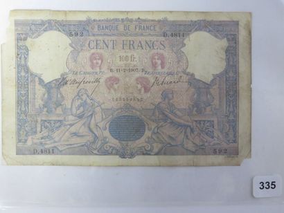 Billet - France - 100 Francs Bleu et rose...