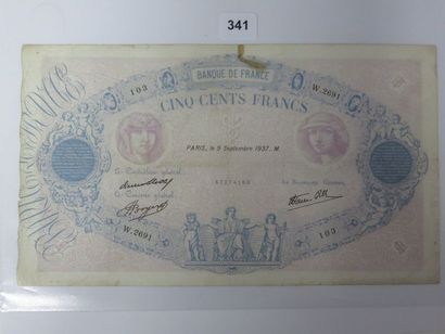 Billet - France - 500 Francs Bleu et rose...