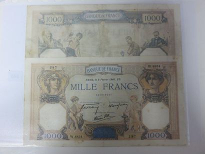 Billets - Lot de 2 x 1000 Francs Cérès et...