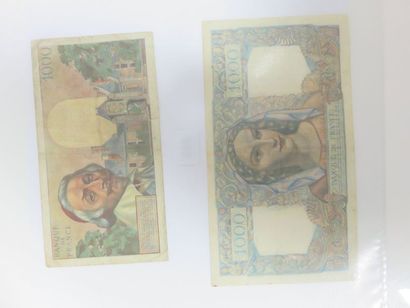 Billets - France - Lot de 2 x 1000 Francs,...