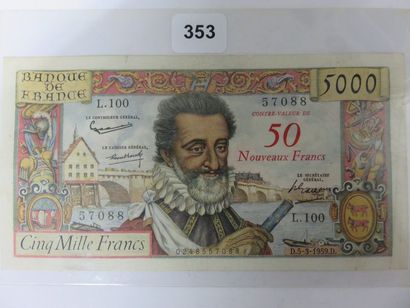 Billet - France - 50 NF sur 5000 Francs Henri...