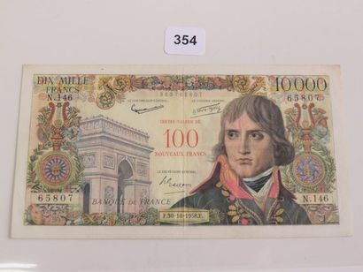 Billet - France - 100 NF sur 10000 Francs...