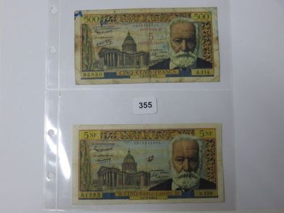 Billets - France - Lot de 2 billets, 5 NF...