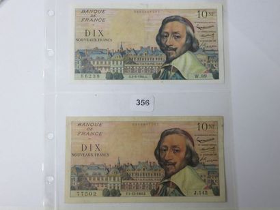 Billets - France - Lot de 2 billets 10 Nouveaux...