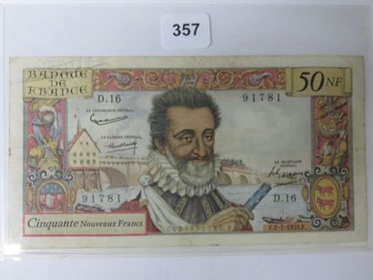Billet - France - 50 Nouveaux Francs Henri...