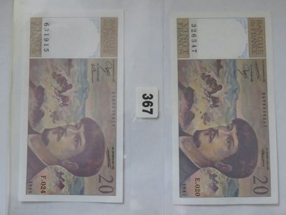 Billets - France - Lot de 2 billets 20 Francs...