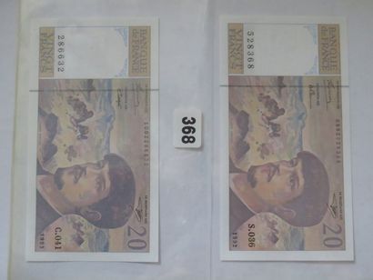 Billets - France - Lot de 2 billets 20 Francs...