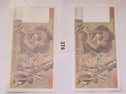 Billets - France - Lot de 2 x 100 Francs...