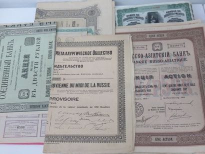 Vieux titres - Lot de 41 titres anciens,...