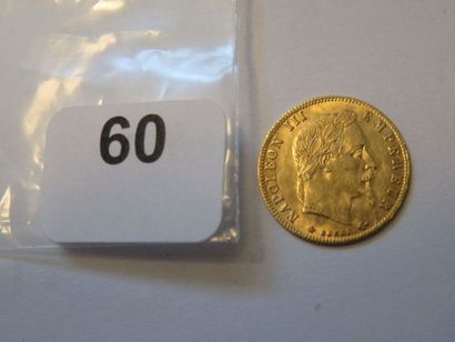 Monnaie or - 5 Francs Napoléon III, tête...