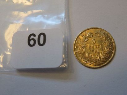 Monnaie or - 5 Francs Napoléon III, tête...