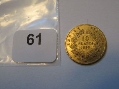 Monnaie or - 10 Francs Napoléon III, tête...