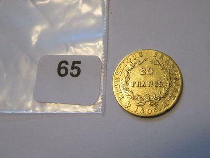 Monnaie or - 20 Francs Napoléon Ier, tête...
