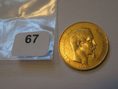 Monnaie or - 50 Francs Napoléon III, tête...