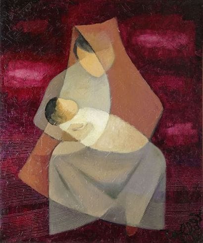 TOFFOLI Louis, 1907-1999
Maternité mauve...