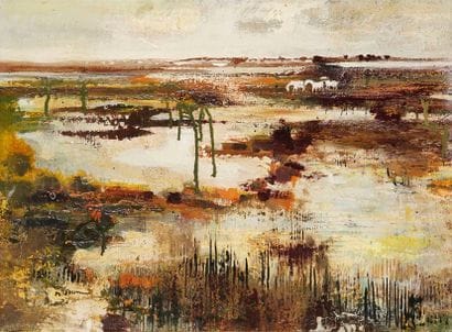 JOUENNE Michel, né en 1933 Le soir en Camargue...