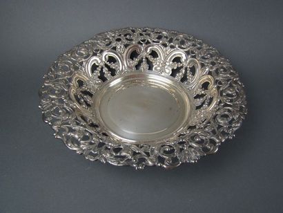 CORBEILLE en argent. MADRID, ALDAO JOYERO,...