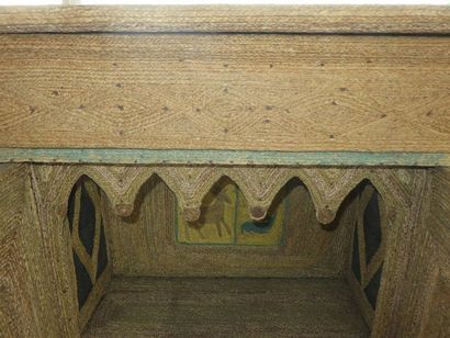 Secrétaire en tressage de paille tendu sur...