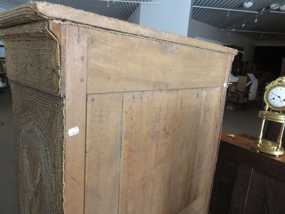 Secrétaire en tressage de paille tendu sur...