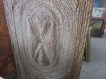 Secrétaire en tressage de paille tendu sur...
