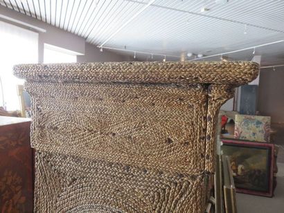 Secrétaire en tressage de paille tendu sur...