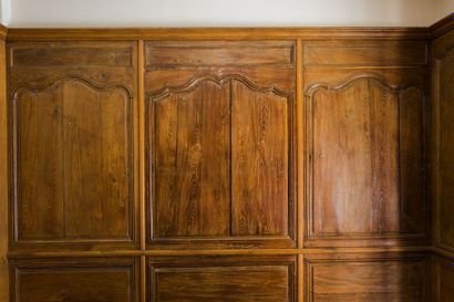 Ensemble de boiseries en chêne et châtaignier...