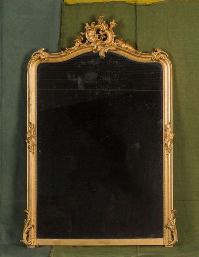 Miroir de cheminée rectangulaire en bois...