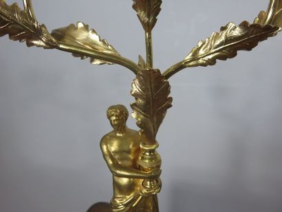 Paire de candélabres en bronze ciselé et...