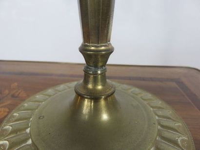 Paire de candélabres en bronze doré, fût...