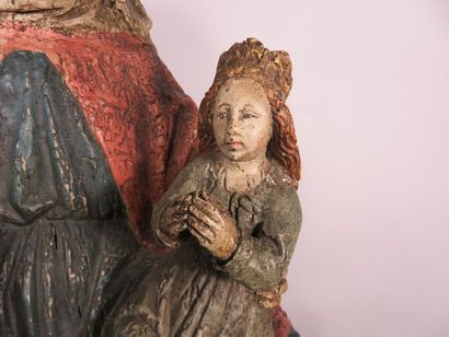 Groupe trinitaire. Bois sculpté polychromé....