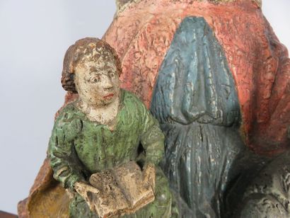 Groupe trinitaire. Bois sculpté polychromé....