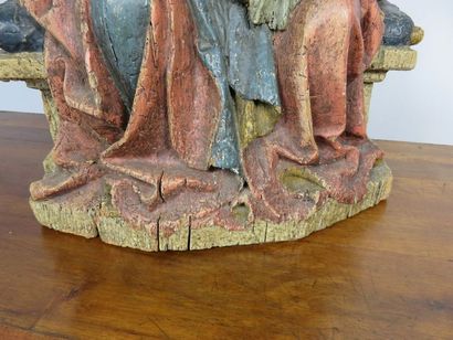 Groupe trinitaire. Bois sculpté polychromé....