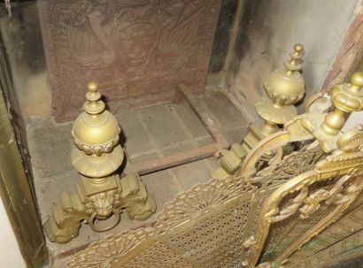 Paire de chenets en bronze à motifs de mufle...