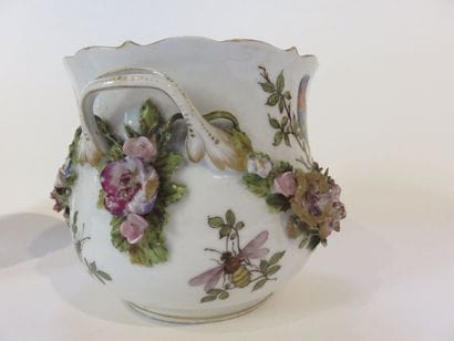ALLEMAGNE Paire de rafraichissoirs en porcelaine...