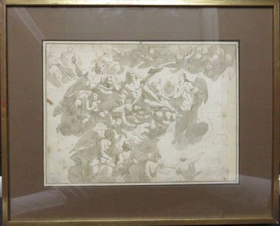Ecole italienne vers 1700 Lavis et encre...