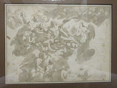 Ecole italienne vers 1700 Lavis et encre...