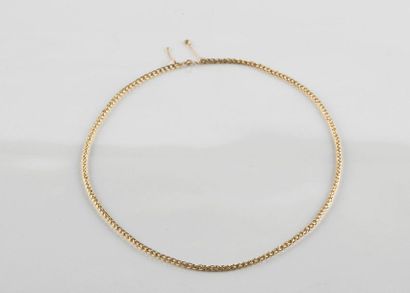 Collier en or jaune à maille palmier godronnée,...
