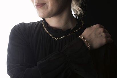 Parure en or jaune, maille jaseron, comprenant...