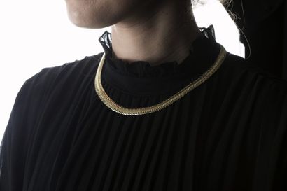 Collier en or jaune, maille américaine plate,...