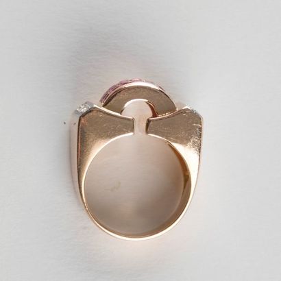 Bague en or jaune et platine 