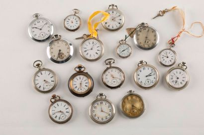 Lot de montres de poche en argent et en ...
