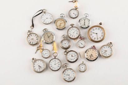 Lot de montres de poche en argent et en ...