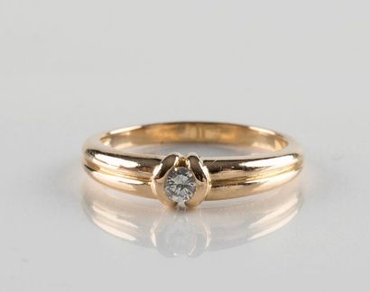 Bague d'homme (?) jonc en or jaune à godrons...