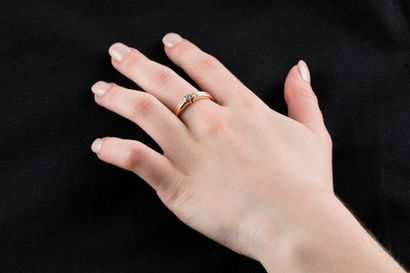 Bague d'homme (?) jonc en or jaune à godrons...