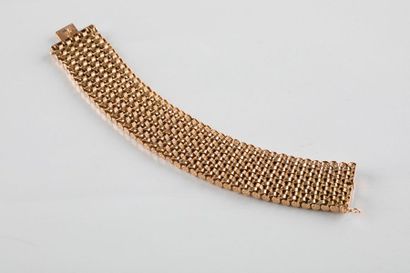 Bracelet en or jaune, manchette articulée,...
