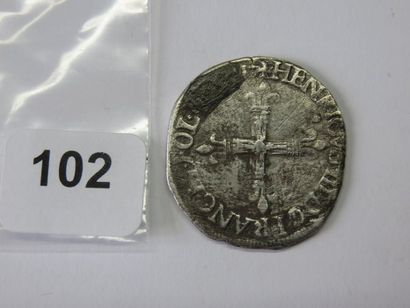 Monnaie Royale - Henri III - Quart d'écu,...
