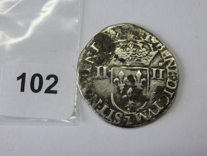 Monnaie Royale - Henri III - Quart d'écu,...